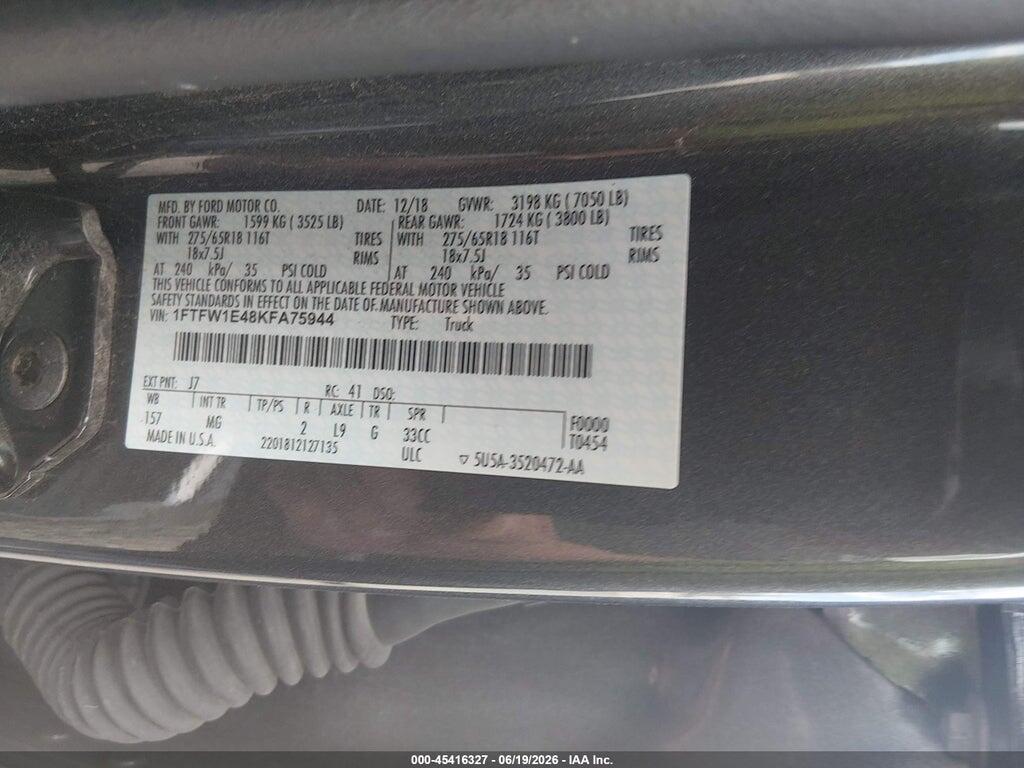 1FTFW1E48KFA75944 2019 FORD F-150 photo no. 9
