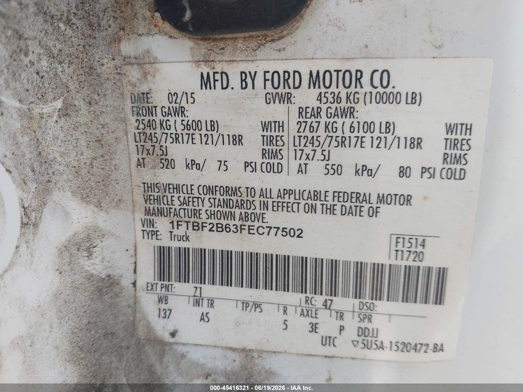 1FTBF2B63FEC77502 2015 FORD F-250 photo no. 9