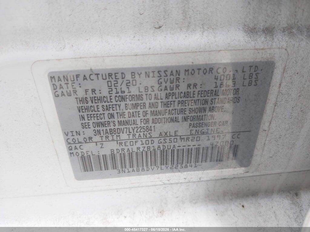 3N1AB8DV7LY225841 2020 NISSAN SENTRA photo no. 9