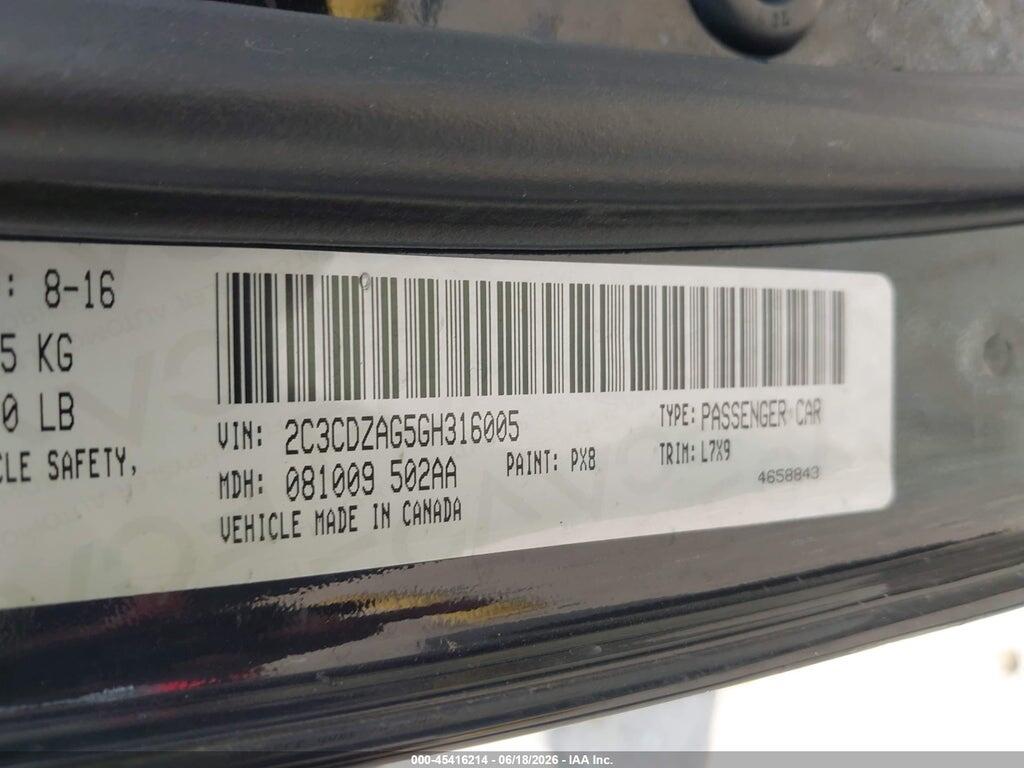 2C3CDZAG5GH316005 2016 DODGE CHALLENGER photo no. 9