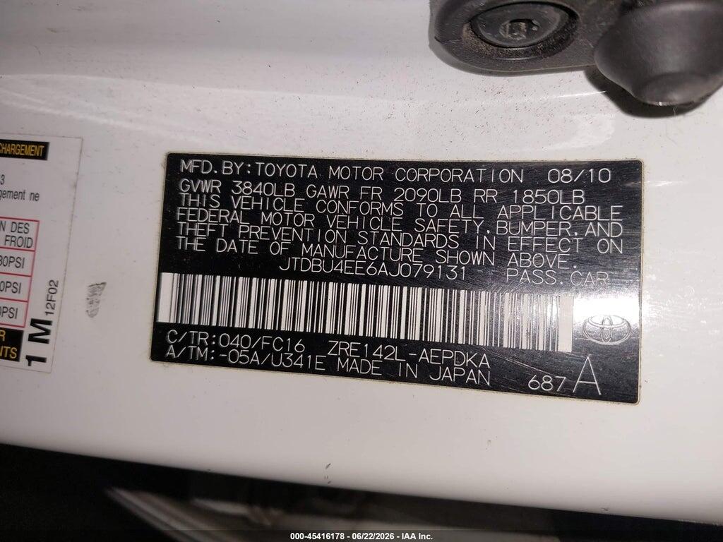 JTDBU4EE6AJ079131 2010 TOYOTA COROLLA photo no. 9