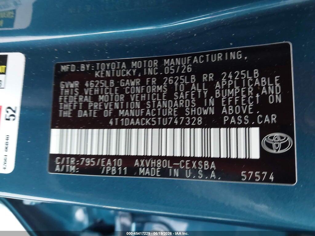 4T1DAACK5TU747328 2026 TOYOTA CAMRY photo no. 9