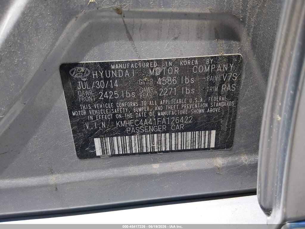 KMHEC4A41FA126422 2015 HYUNDAI SONATA HYBRID photo no. 9