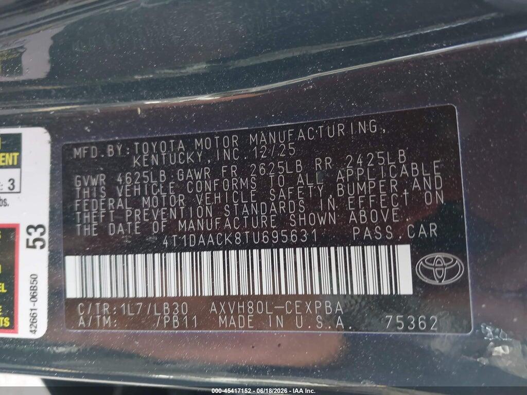 4T1DAACK8TU695631 2026 TOYOTA CAMRY photo no. 8