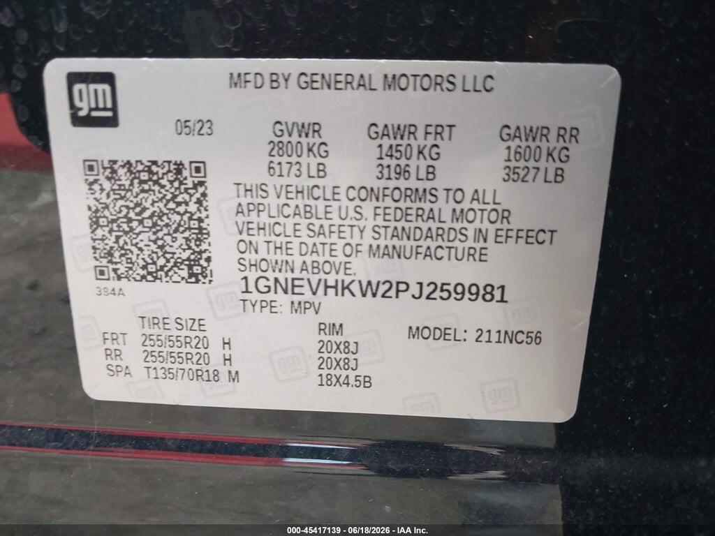 1GNEVHKW2PJ259981 2023 CHEVROLET TRAVERSE photo no. 9