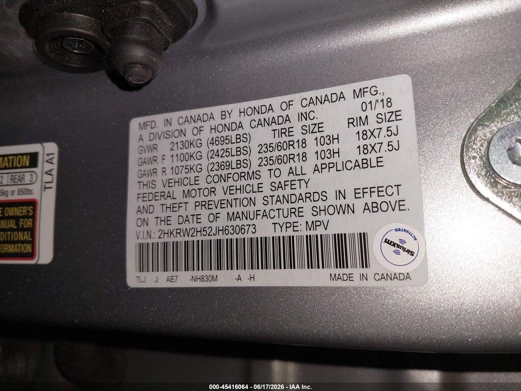 2HKRW2H52JH630673 2018 HONDA CR-V photo no. 9