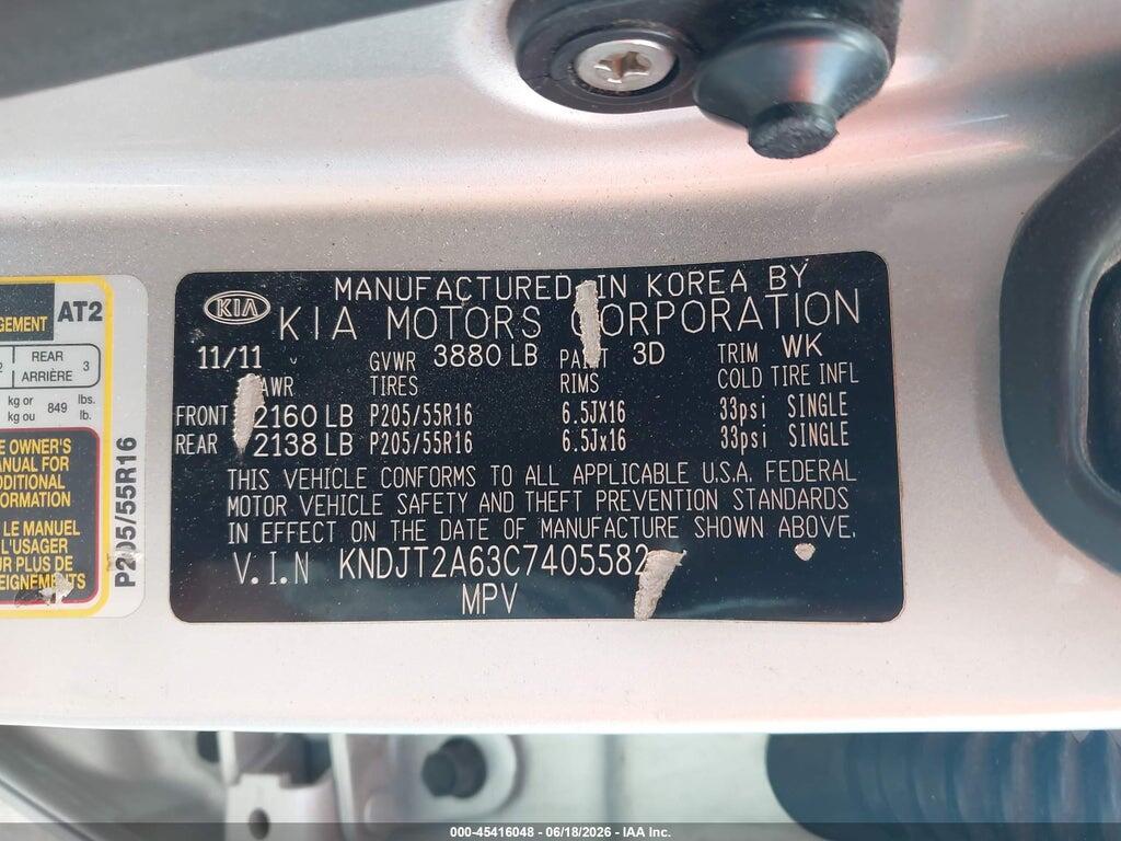 KNDJT2A63C7405582 2012 KIA SOUL photo no. 9
