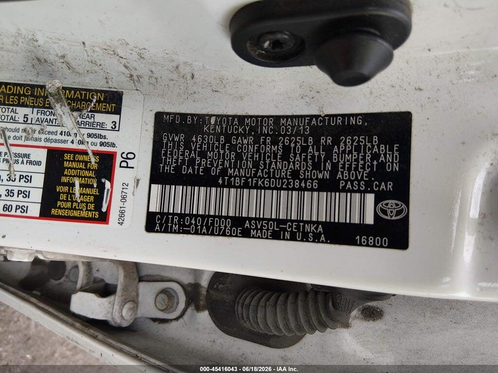 4T1BF1FK6DU238466 2013 TOYOTA CAMRY photo no. 9