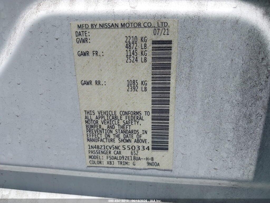 1N4BZ1CV5NC550334 2022 NISSAN LEAF photo no. 9