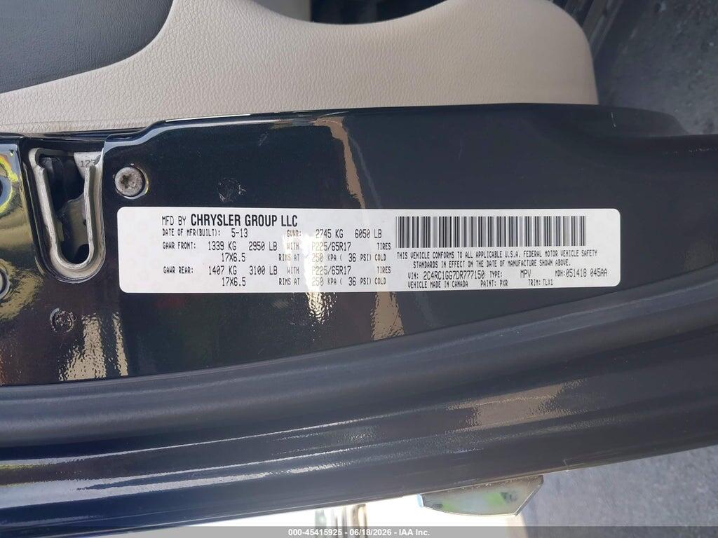 2C4RC1GG7DR777150 2013 CHRYSLER TOWN & COUNTRY photo no. 9