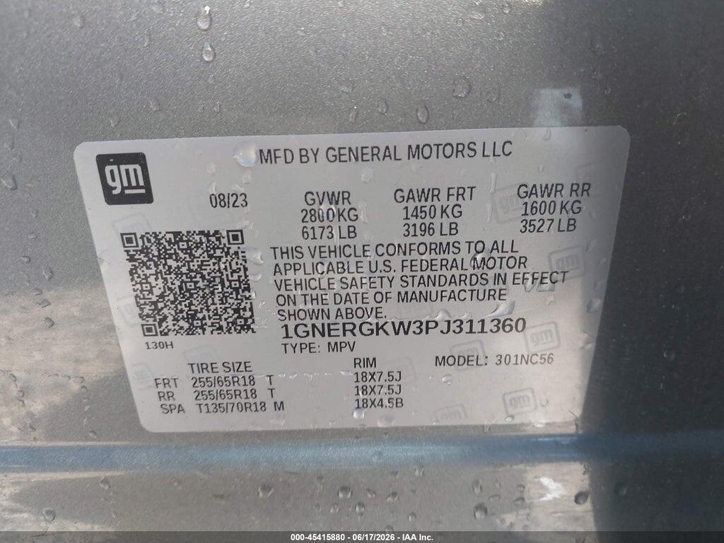1GNERGKW3PJ311360 2023 CHEVROLET TRAVERSE photo no. 9