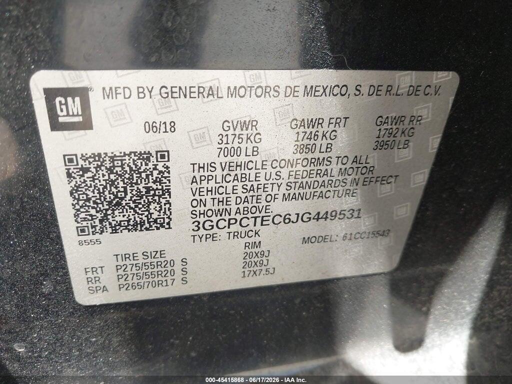 3GCPCTEC6JG449531 2018 CHEVROLET SILVERADO 1500 photo no. 9