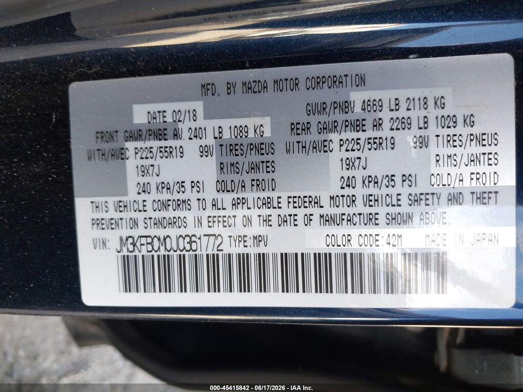 JM3KFBCM0J0361772 2018 MAZDA CX-5 photo no. 9