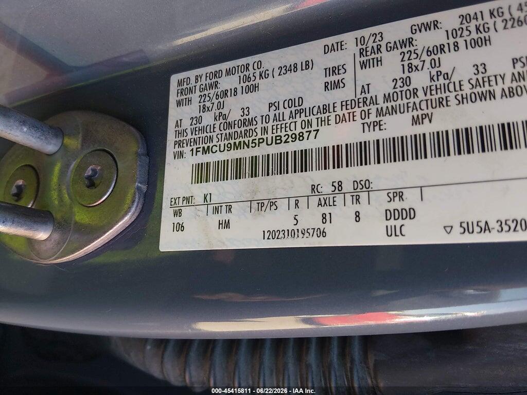 1FMCU9MN5PUB29877 2023 FORD ESCAPE photo no. 9
