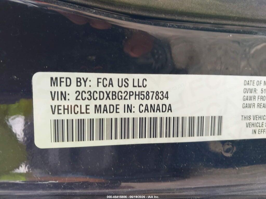 2C3CDXBG2PH587834 2023 DODGE CHARGER photo no. 9