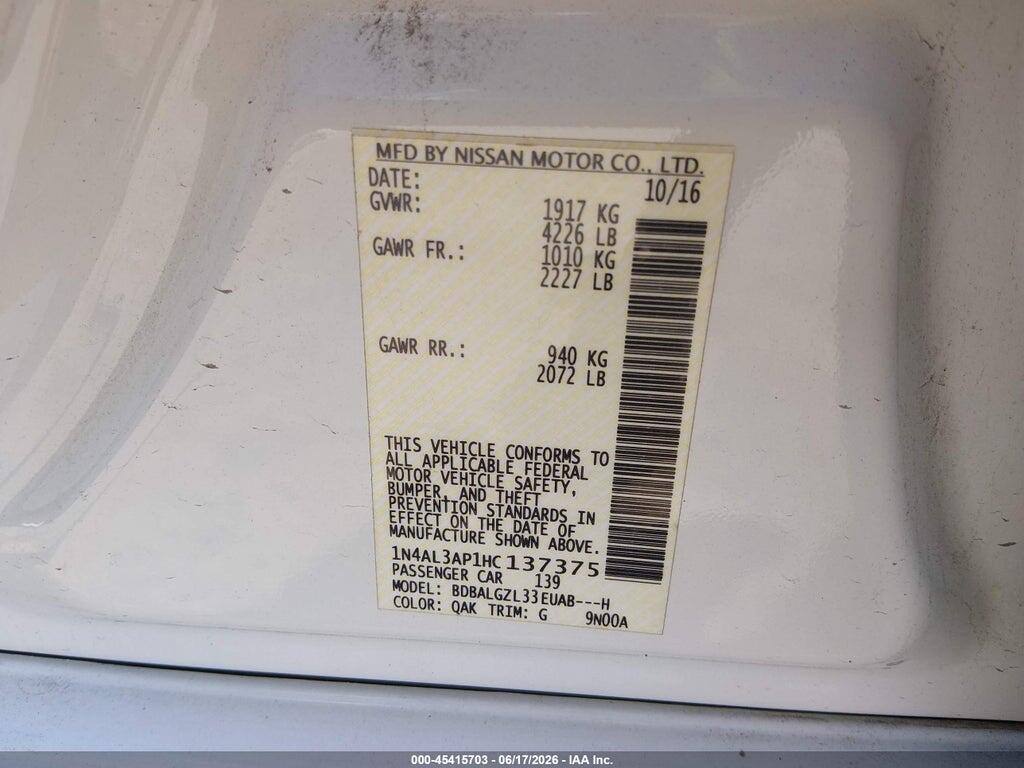 1N4AL3AP1HC137375 2017 NISSAN ALTIMA photo no. 9