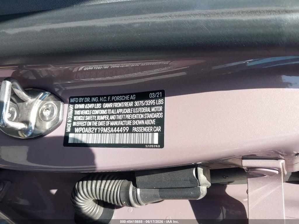 WP0AB2Y19MSA44499 2021 PORSCHE TAYCAN photo no. 9