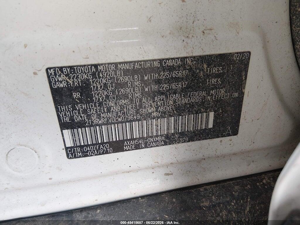 2T3RWRFV0LW079649 2020 TOYOTA RAV4 HYBRID photo no. 9
