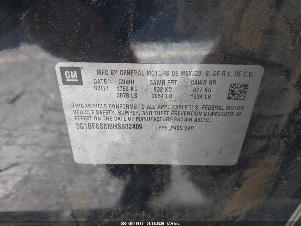3G1BF6SM8HS602409 2017 CHEVROLET CRUZE photo no. 9