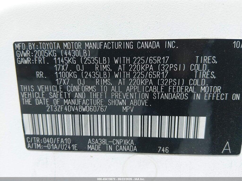 2T3ZF4DV4BW060767 2011 TOYOTA RAV4 photo no. 9