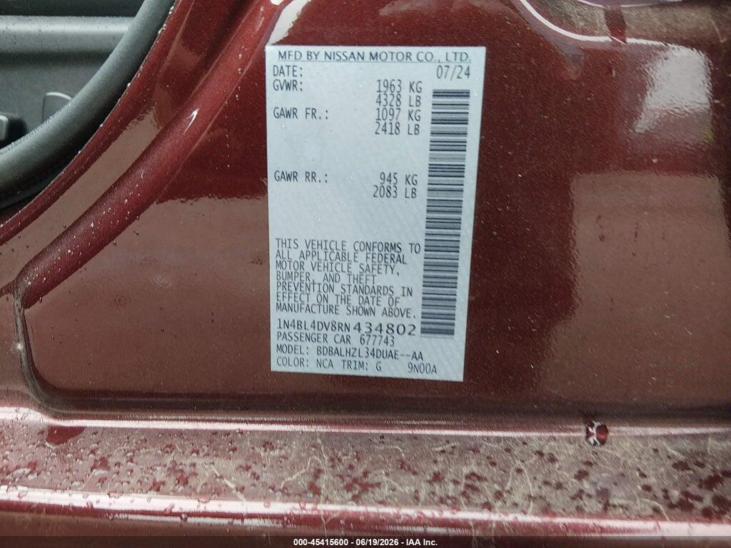 1N4BL4DV8RN434802 2024 NISSAN ALTIMA photo no. 9