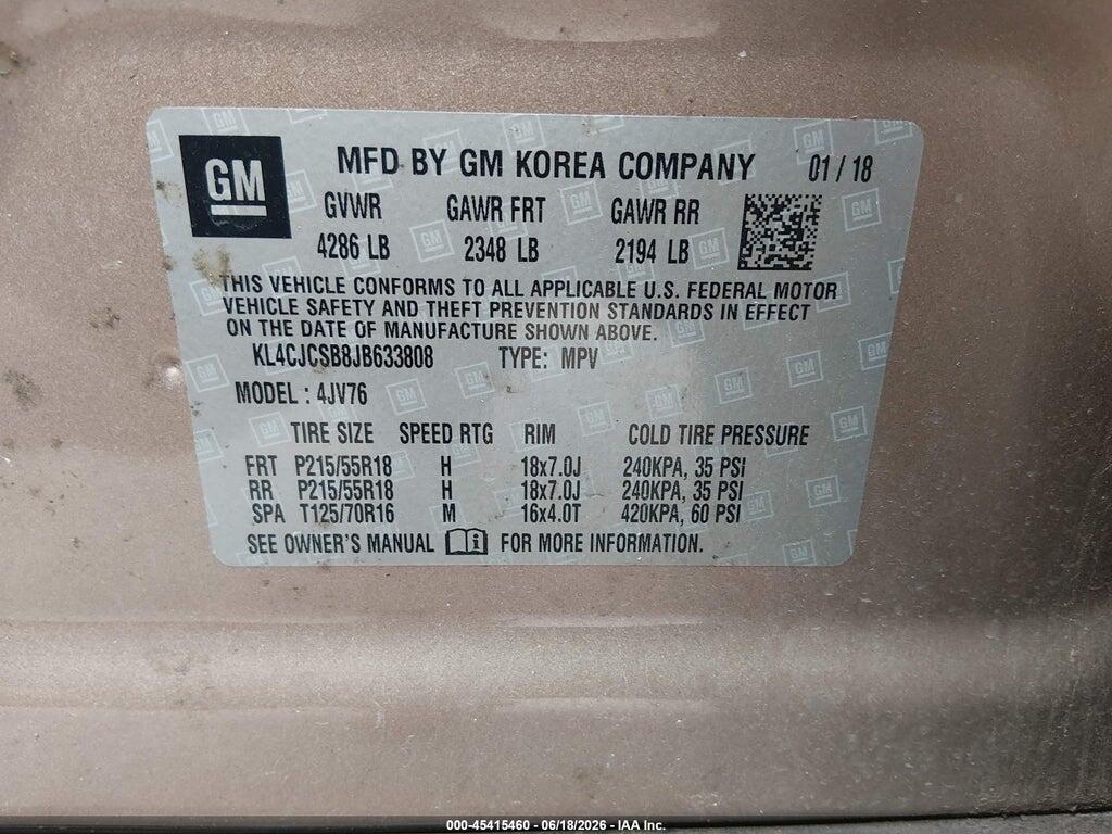 KL4CJCSB8JB633808 2018 BUICK ENCORE photo no. 9