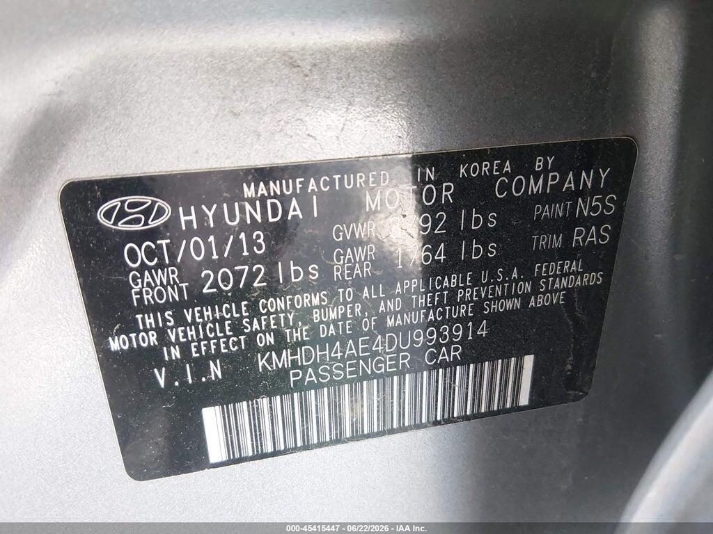 KMHDH4AE4DU993914 2013 HYUNDAI ELANTRA photo no. 9
