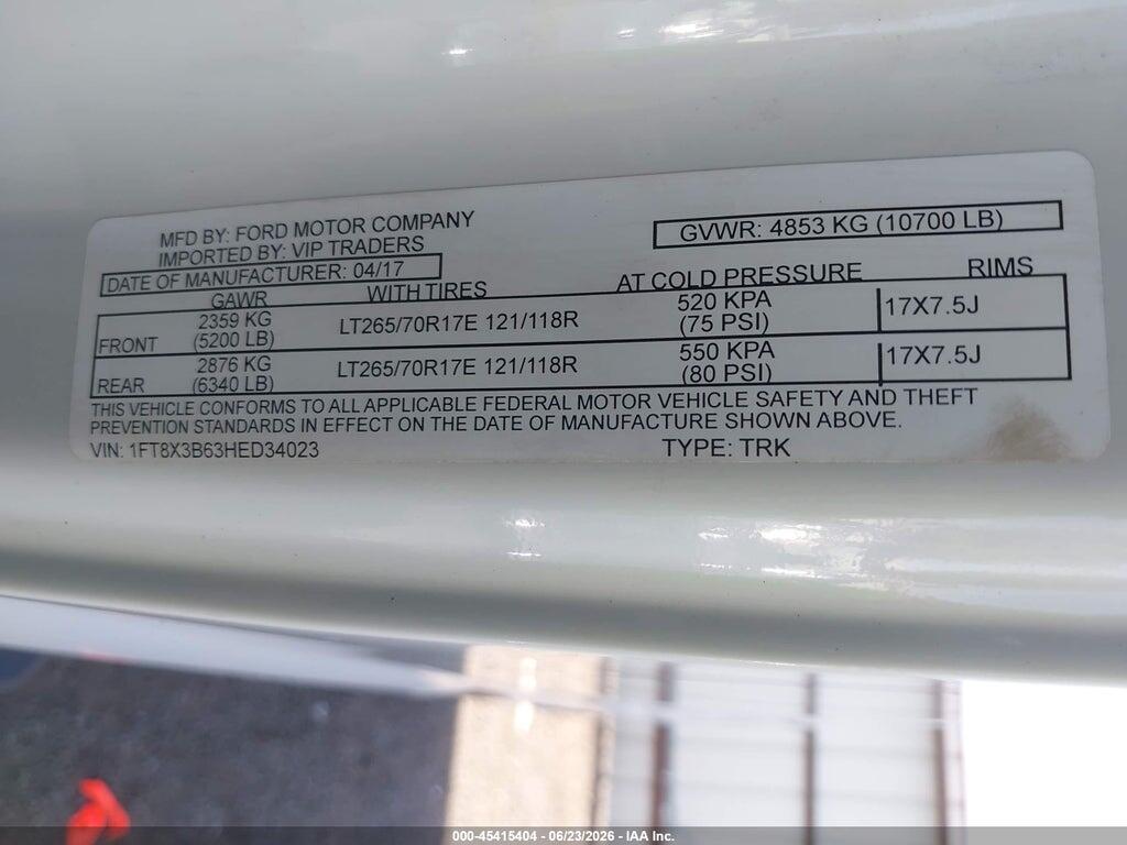 1FT8X3B63HED34023 2017 FORD F-350 photo no. 9