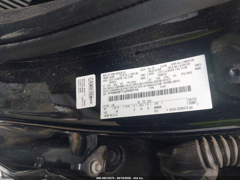 1FT8W2BT8LED82516 2020 FORD F-250 photo no. 9