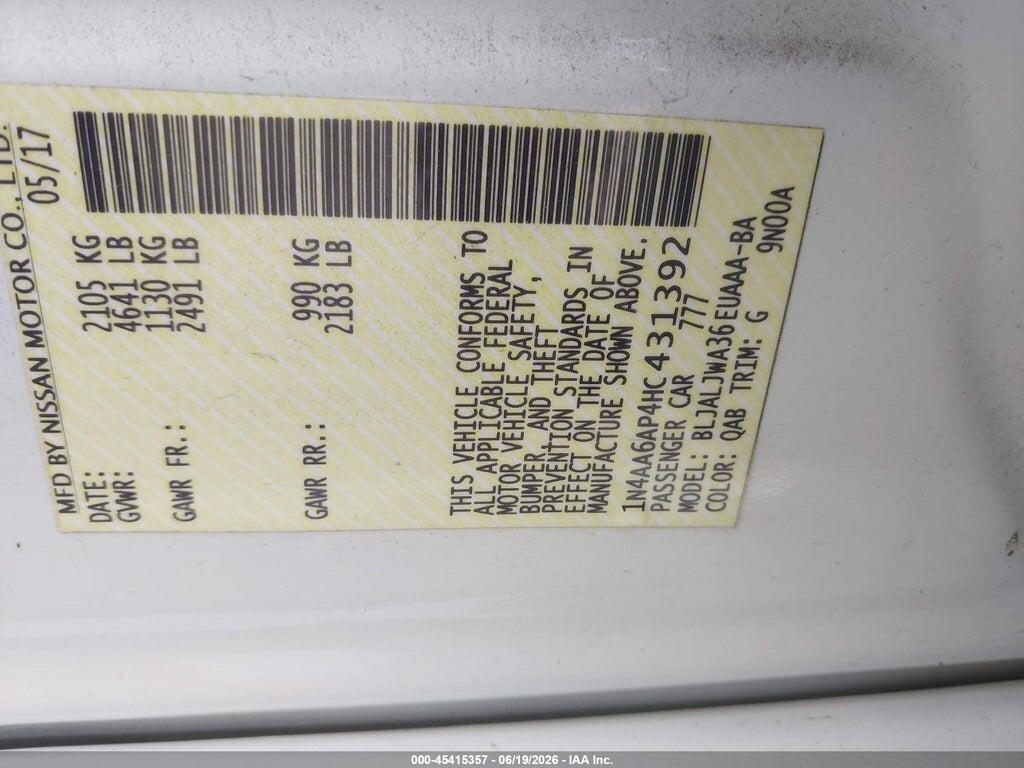 1N4AA6AP4HC431392 2017 NISSAN MAXIMA photo no. 9