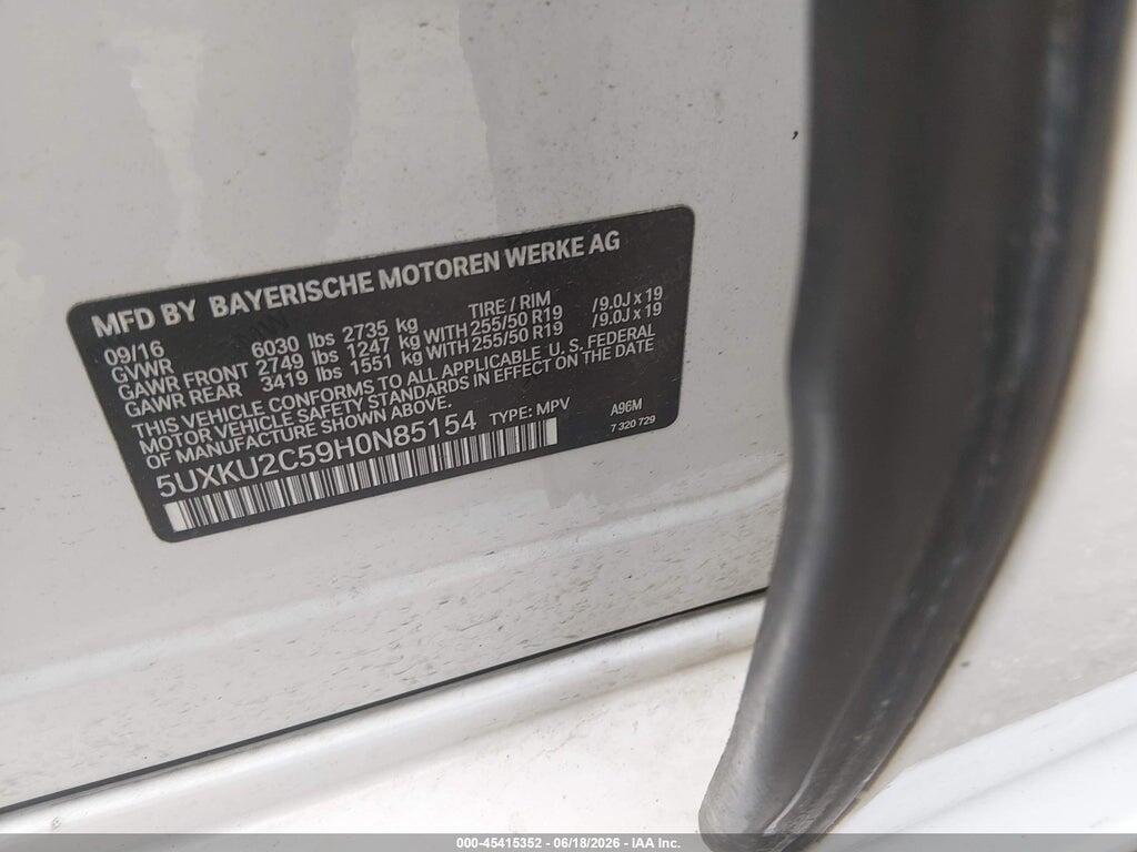 5UXKU2C59H0N85154 2017 BMW X6 photo no. 9