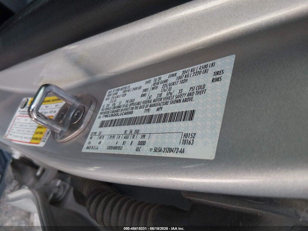 1FMCU9G65LUC40069 2020 FORD ESCAPE photo no. 9