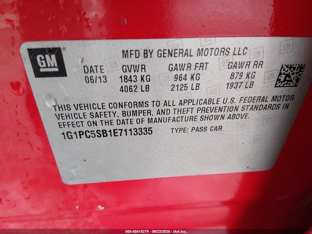 1G1PC5SB1E7113335 2014 CHEVROLET CRUZE photo no. 9