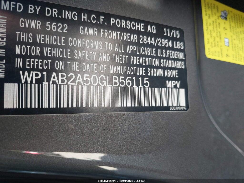 WP1AB2A50GLB56115 2016 PORSCHE MACAN photo no. 9