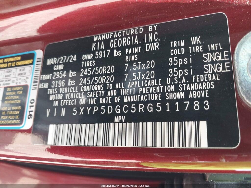 5XYP5DGC5RG511783 2024 KIA TELLURIDE photo no. 9