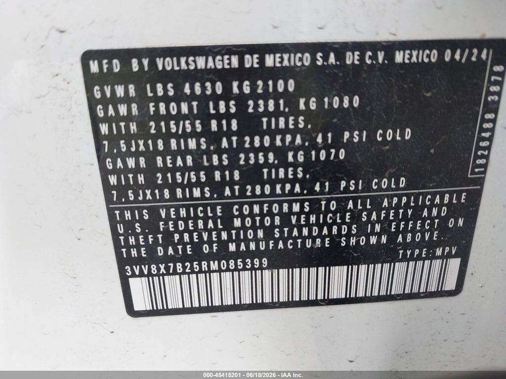 3VV8X7B25RM085399 2024 VOLKSWAGEN TAOS photo no. 9