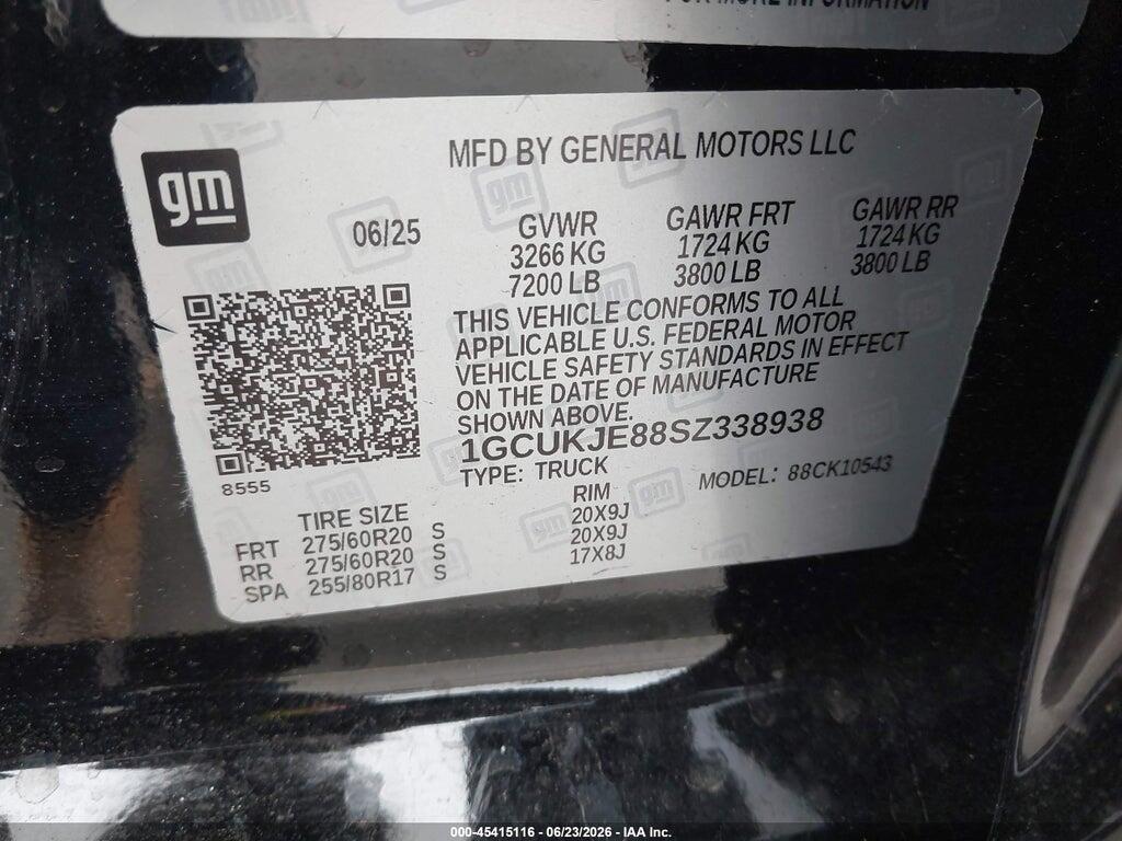 1GCUKJE88SZ338938 2025 CHEVROLET SILVERADO 1500 photo no. 9