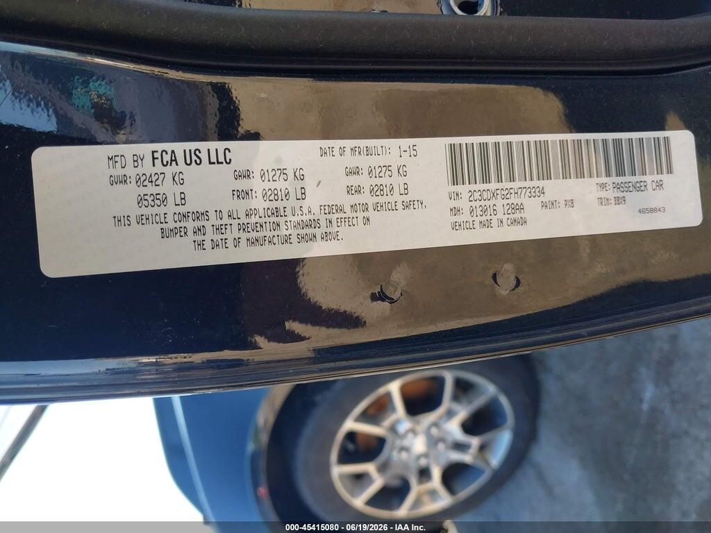 2C3CDXFG2FH773334 2015 DODGE CHARGER photo no. 9