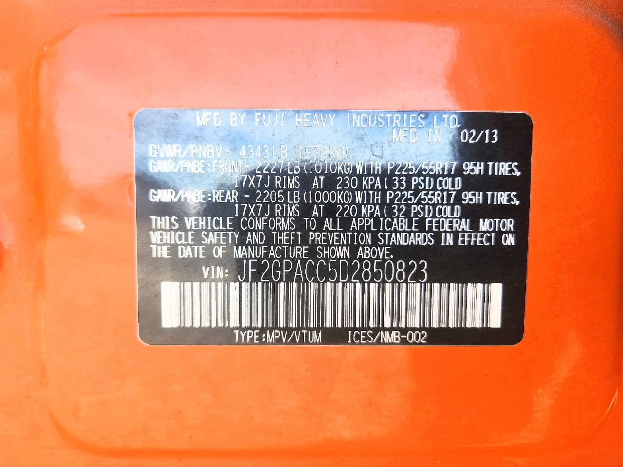2013 SUBARU XV CROSSTREK 2.0 PREMIUM — Фото 12 из 12