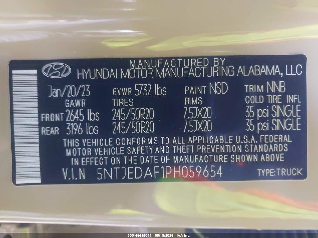5NTJEDAF1PH059654 2023 HYUNDAI SANTA CRUZ photo no. 9