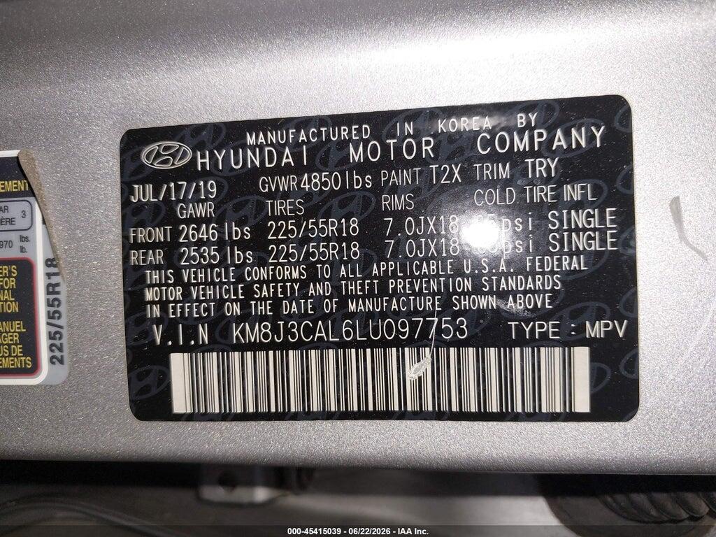 KM8J3CAL6LU097753 2020 HYUNDAI TUCSON photo no. 9