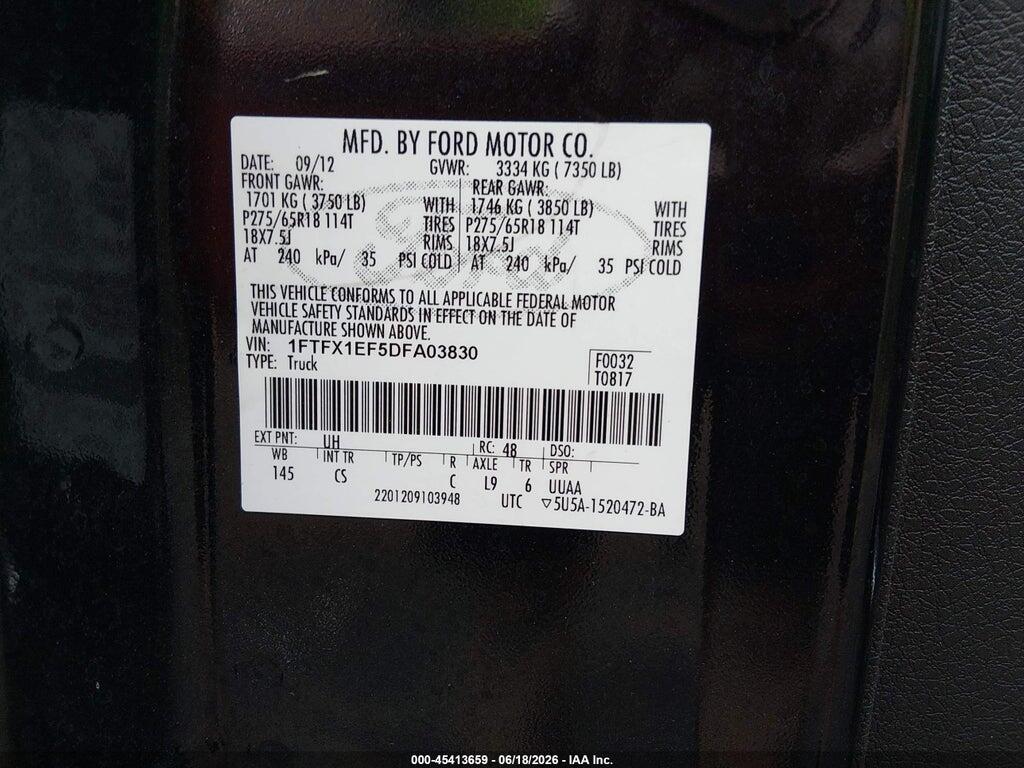 1FTFX1EF5DFA03830 2013 FORD F-150 photo no. 9
