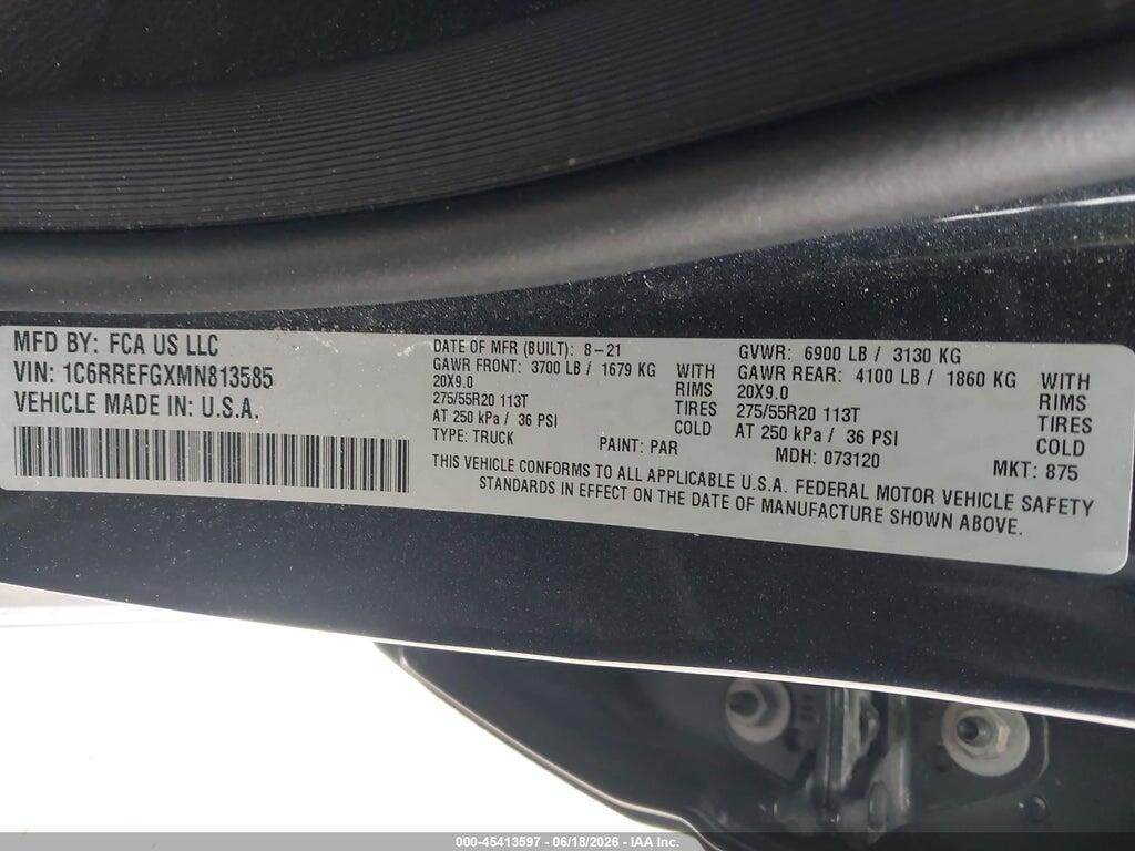 1C6RREFGXMN813585 2021 RAM 1500 photo no. 9