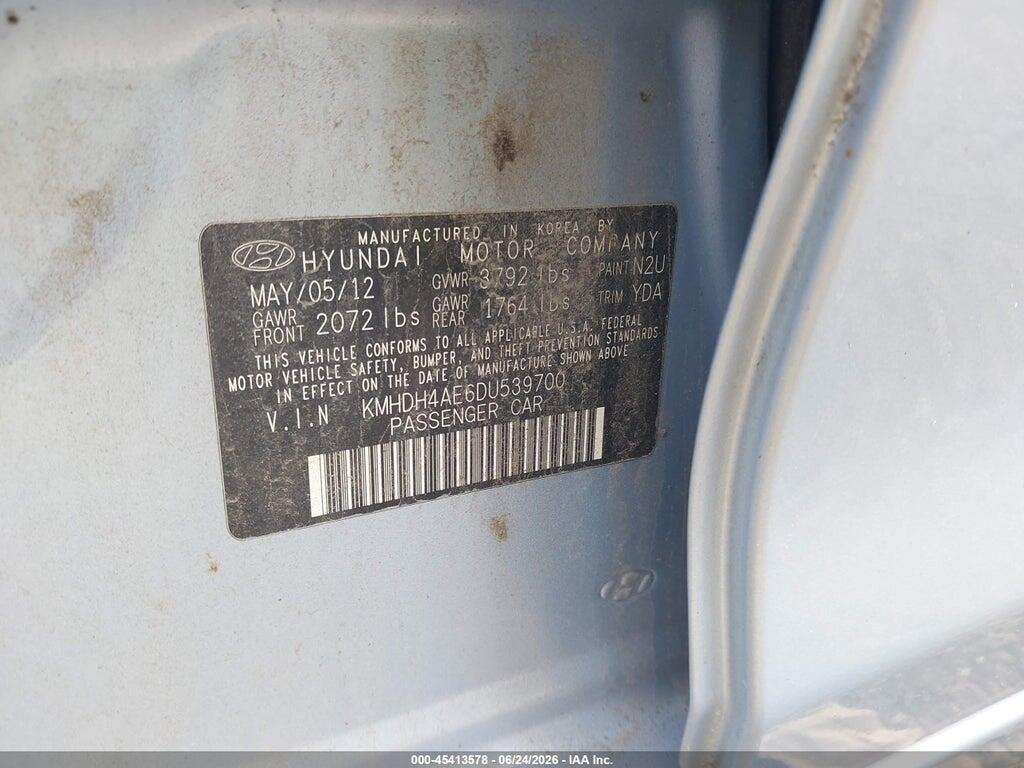 KMHDH4AE6DU539700 2013 HYUNDAI ELANTRA photo no. 9