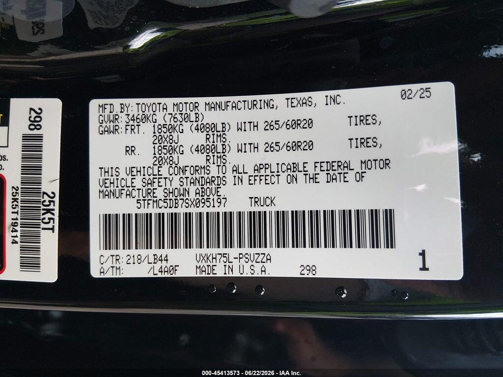 5TFMC5DB7SX095197 2025 TOYOTA TUNDRA HYBRID photo no. 9