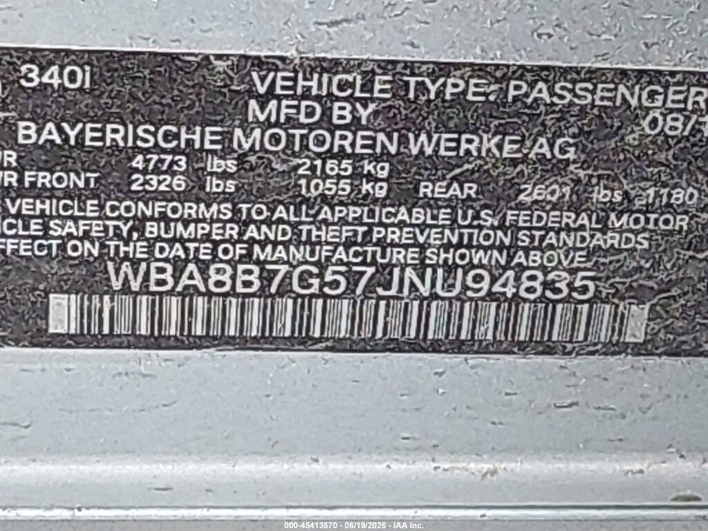 WBA8B7G57JNU94835 2018 BMW 340I photo no. 9