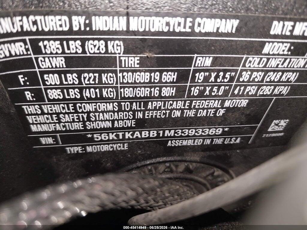 56KTKABB1M3393369 2021 INDIAN MOTORCYCLE CO. ROADMASTER photo no. 10