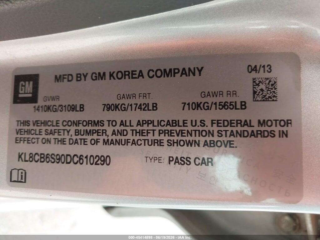 KL8CB6S90DC610290 2013 CHEVROLET SPARK photo no. 9