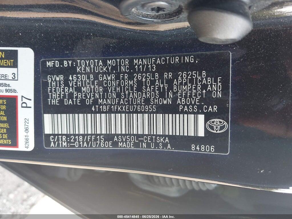 4T1BF1FKXEU760955 2014 TOYOTA CAMRY photo no. 9