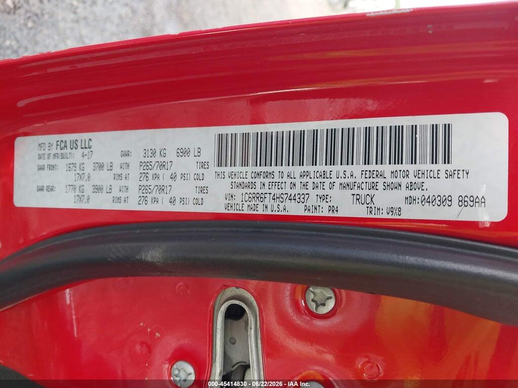 1C6RR6FT4HS744337 2017 RAM 1500 photo no. 9